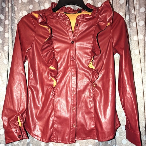 Faux Leather Top - Picture 2 of 9